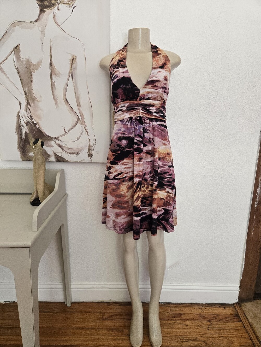 NWT Cristinalove💜 Multicolored Halter Dress Small